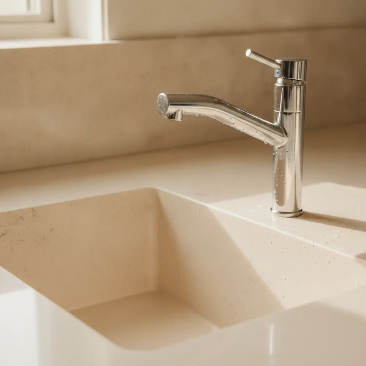 An immaculate faucet and sink after the final detail check